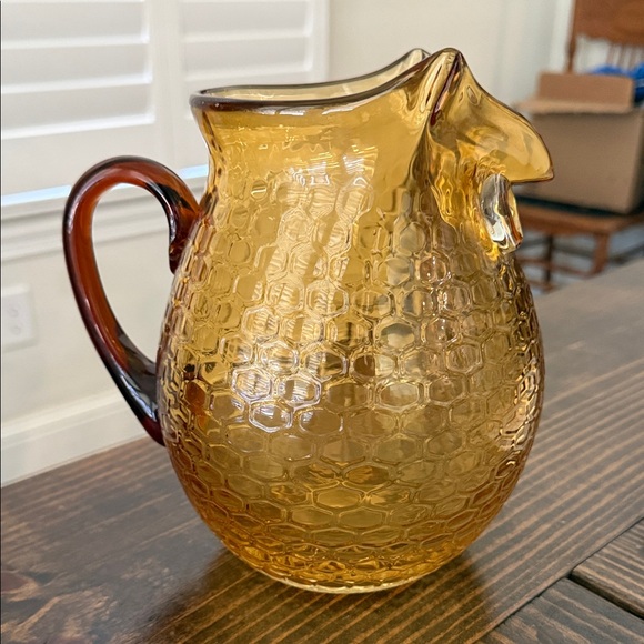 Amber Owl Glass Vase/Pitcher - Picture 2 of 6